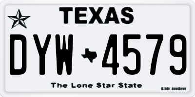 TX license plate DYW4579