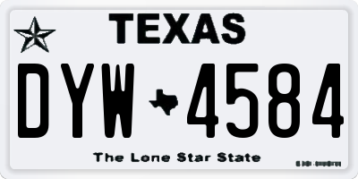 TX license plate DYW4584