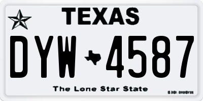 TX license plate DYW4587