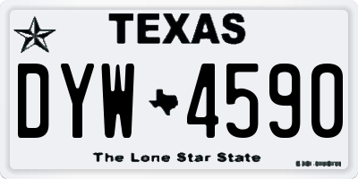 TX license plate DYW4590