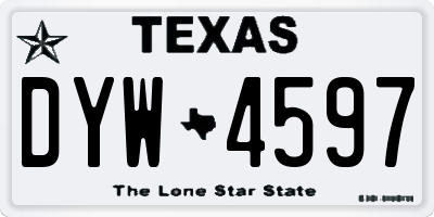 TX license plate DYW4597