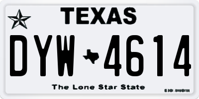 TX license plate DYW4614