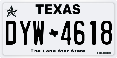 TX license plate DYW4618