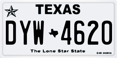TX license plate DYW4620