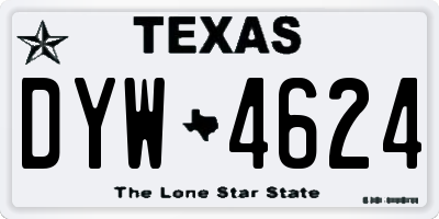 TX license plate DYW4624