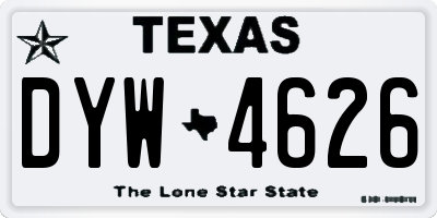 TX license plate DYW4626