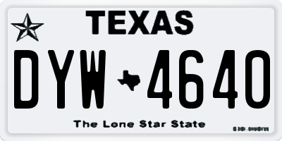 TX license plate DYW4640