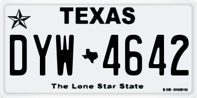 TX license plate DYW4642