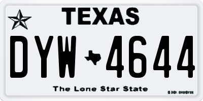 TX license plate DYW4644