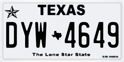 TX license plate DYW4649