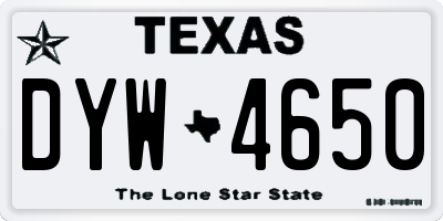 TX license plate DYW4650