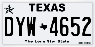 TX license plate DYW4652