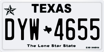 TX license plate DYW4655