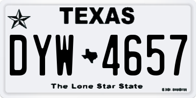 TX license plate DYW4657