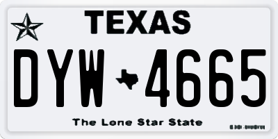TX license plate DYW4665