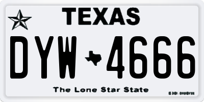 TX license plate DYW4666