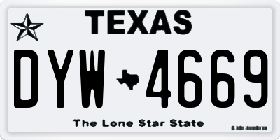 TX license plate DYW4669