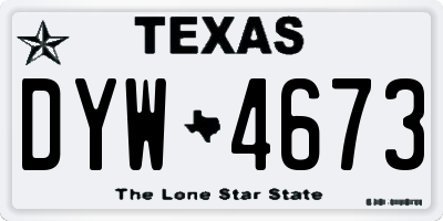 TX license plate DYW4673