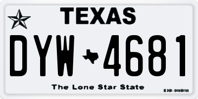TX license plate DYW4681