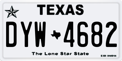 TX license plate DYW4682