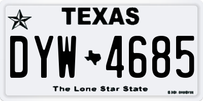 TX license plate DYW4685