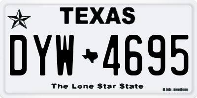 TX license plate DYW4695