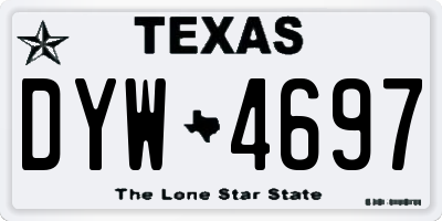 TX license plate DYW4697