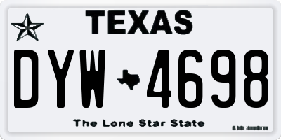 TX license plate DYW4698