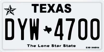 TX license plate DYW4700