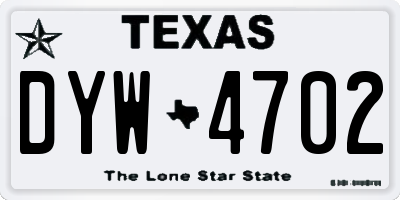 TX license plate DYW4702