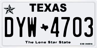TX license plate DYW4703