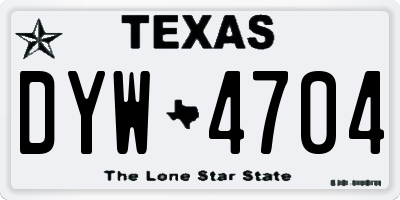 TX license plate DYW4704