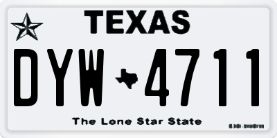 TX license plate DYW4711