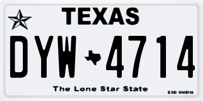 TX license plate DYW4714