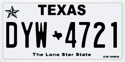 TX license plate DYW4721
