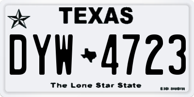 TX license plate DYW4723
