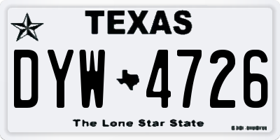 TX license plate DYW4726