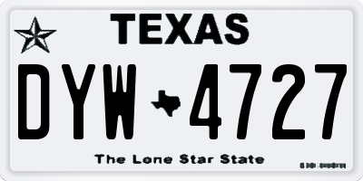 TX license plate DYW4727