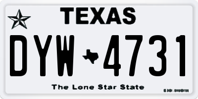 TX license plate DYW4731