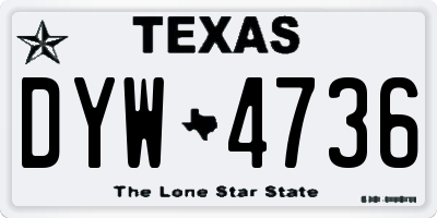 TX license plate DYW4736