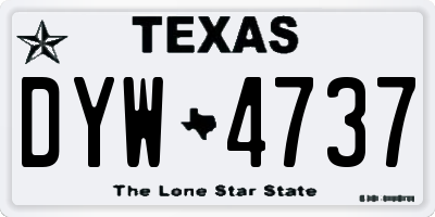 TX license plate DYW4737
