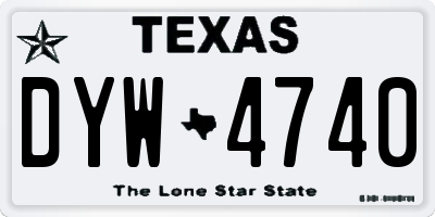 TX license plate DYW4740