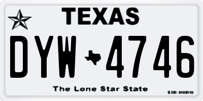 TX license plate DYW4746