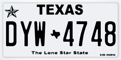 TX license plate DYW4748