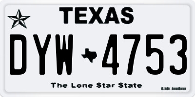 TX license plate DYW4753