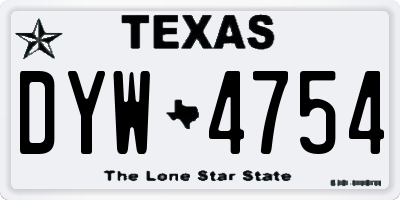TX license plate DYW4754