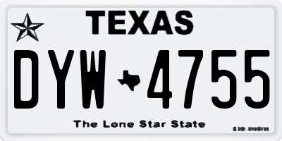 TX license plate DYW4755
