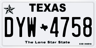 TX license plate DYW4758