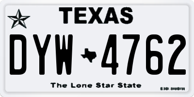 TX license plate DYW4762