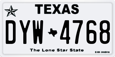 TX license plate DYW4768